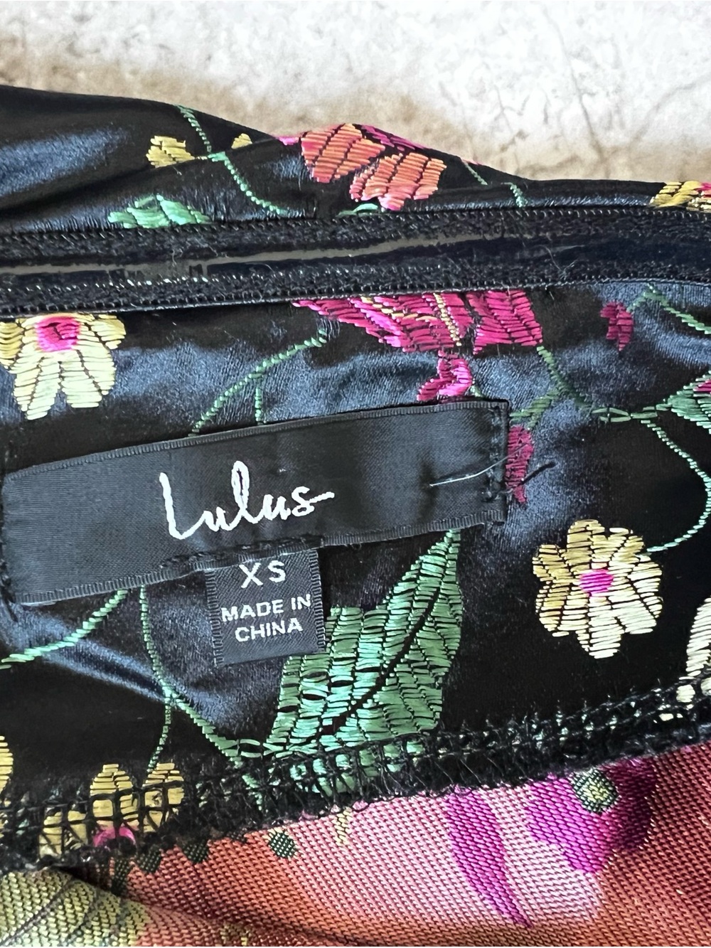 Lulus Floral Jacquard Satin Dress|Size XS - Picture 5 of 7